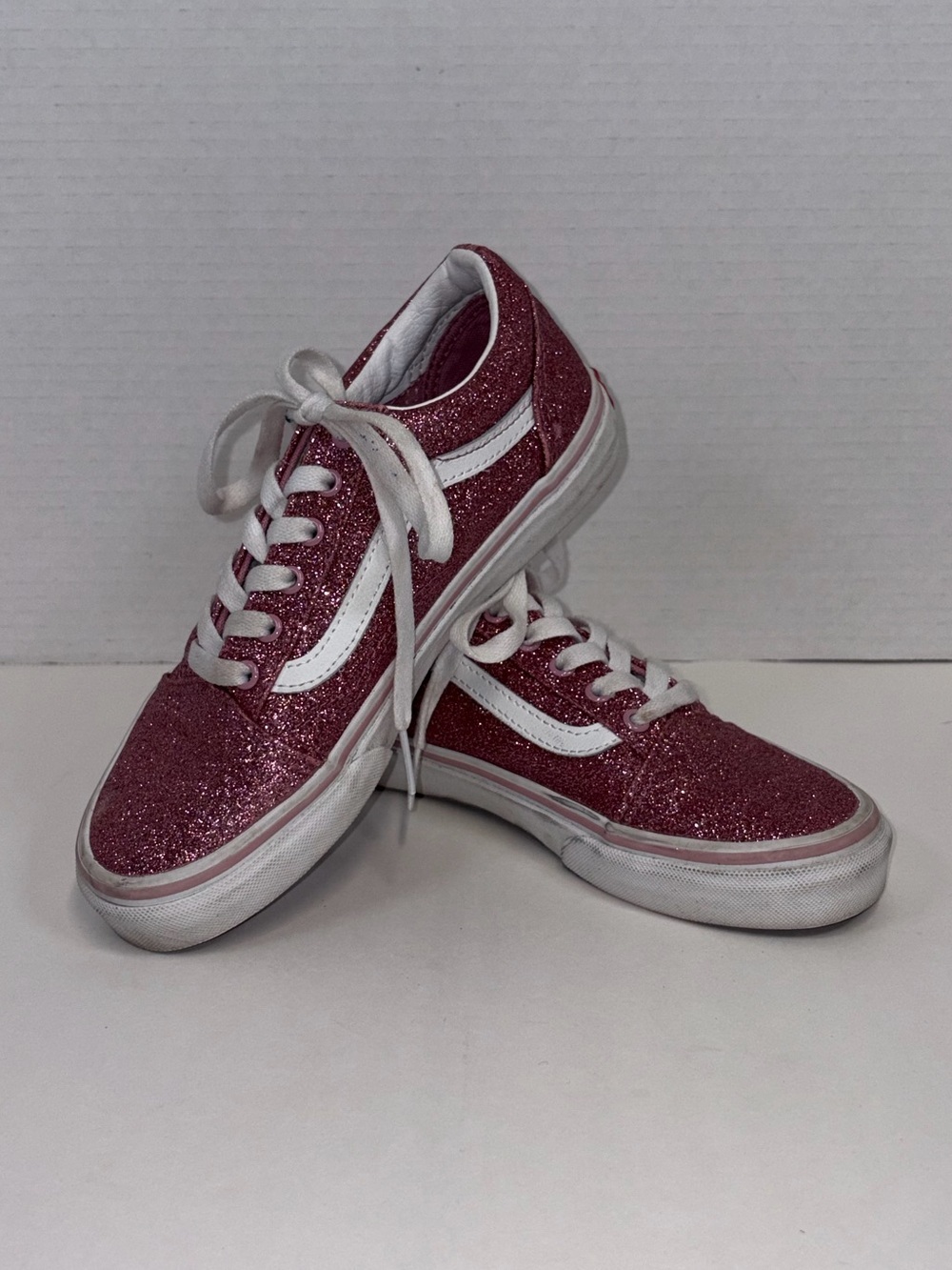 Vans Kids Glitter Pink Low-Top Sneakers
